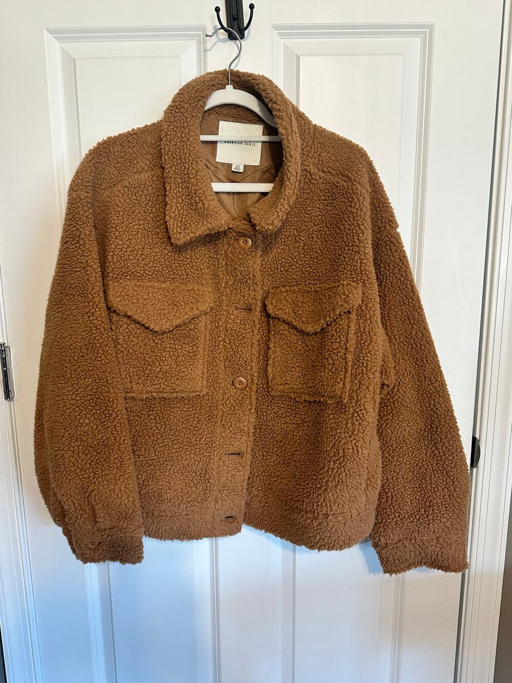 American Eagle Tan Teddy Bear Sherpa Jacket Large